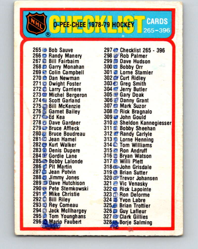 1978-79 O-Pee-Chee #297 Checklist   V25052