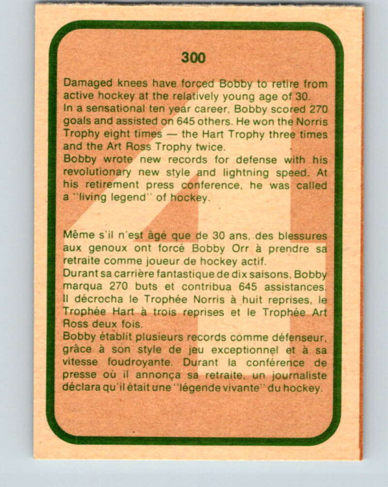 1978-79 O-Pee-Chee #300 Bobby Orr  Canada  V25083
