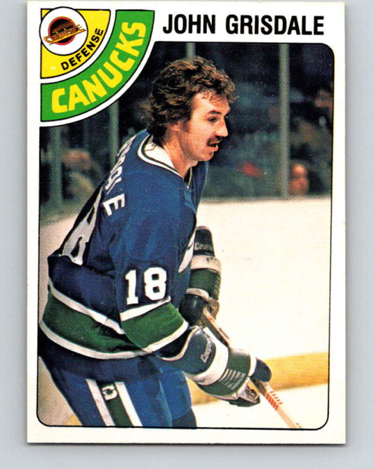 1978-79 O-Pee-Chee #318 John Grisdale  Vancouver Canucks  V25329