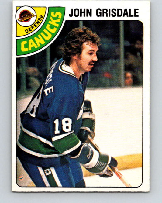 1978-79 O-Pee-Chee #318 John Grisdale  Vancouver Canucks  V25330