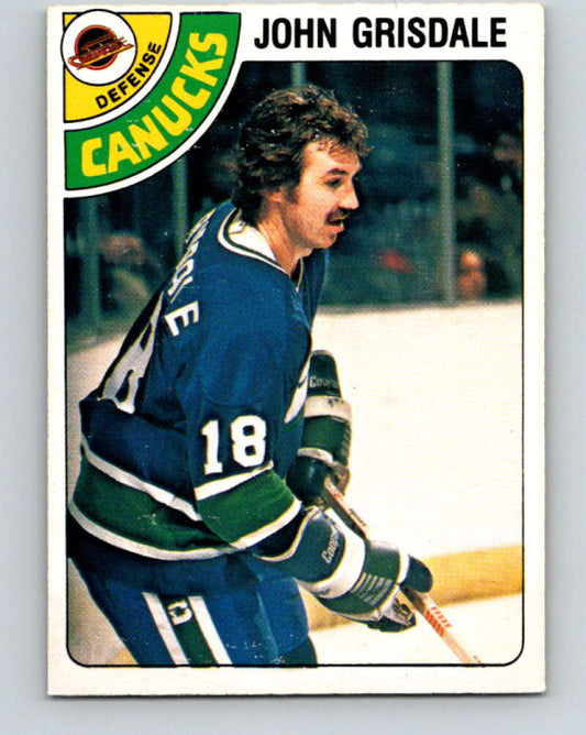 1978-79 O-Pee-Chee #318 John Grisdale  Vancouver Canucks  V25332