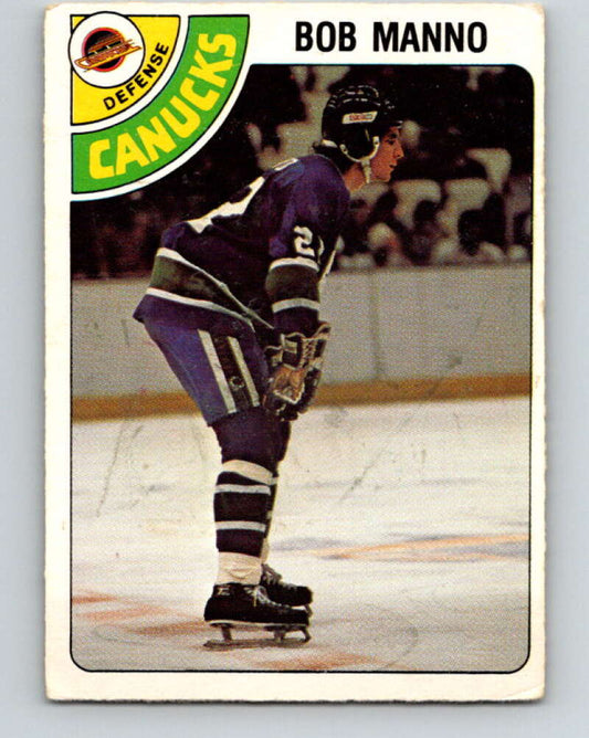 1978-79 O-Pee-Chee #349 Bob Manno RC Rookie Canucks  V25754