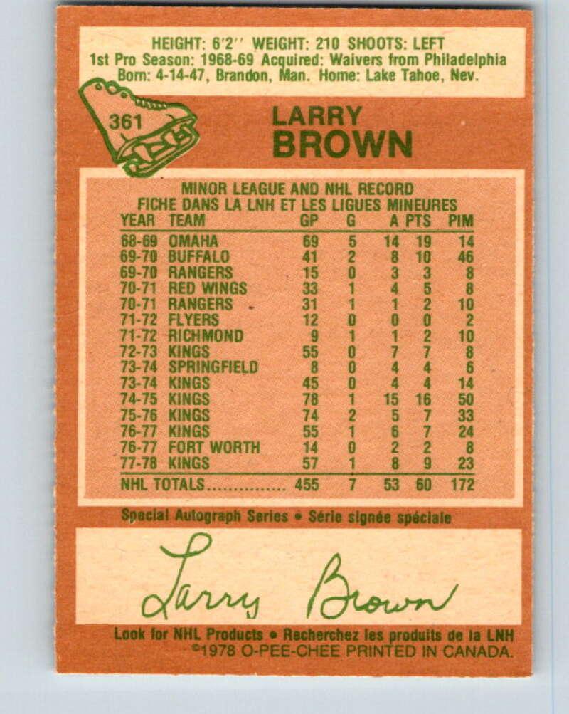 1978-79 O-Pee-Chee #361 Larry Brown  Los Angeles Kings  V25913