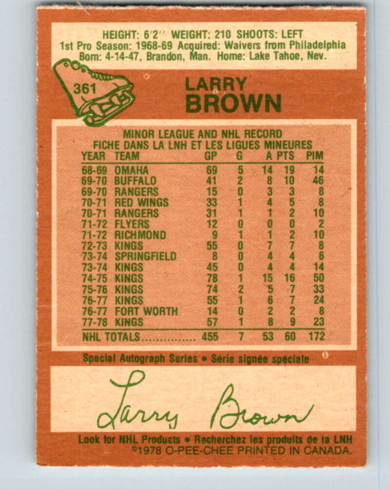 1978-79 O-Pee-Chee #361 Larry Brown  Los Angeles Kings  V25914