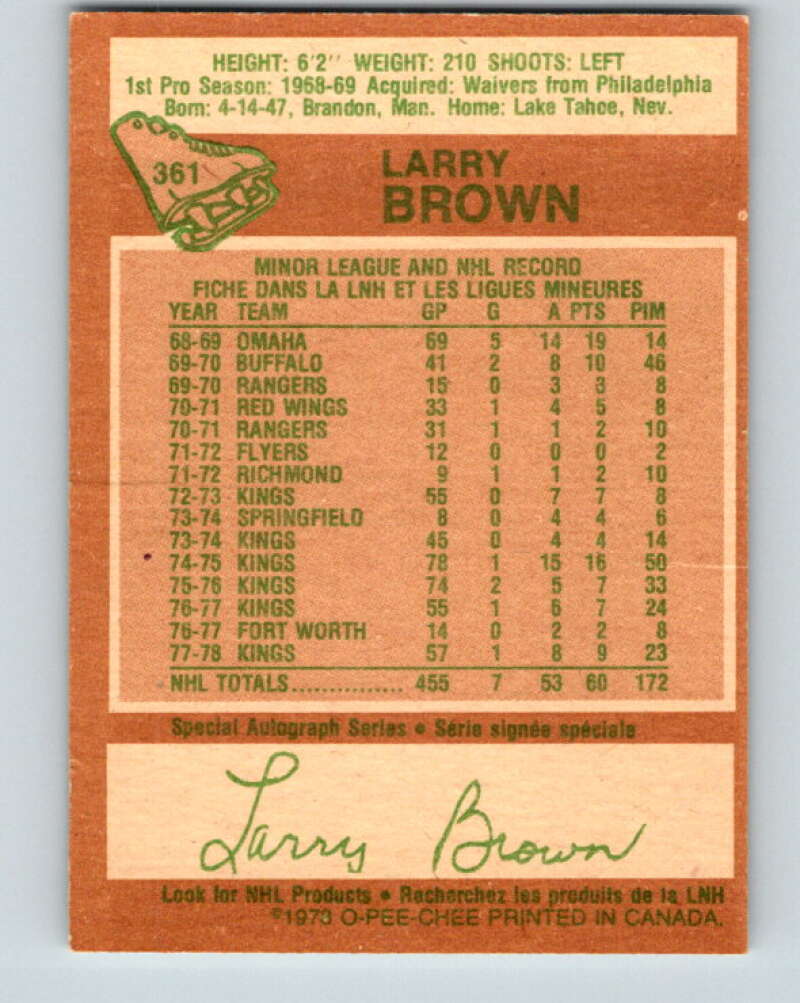 1978-79 O-Pee-Chee #361 Larry Brown  Los Angeles Kings  V25918