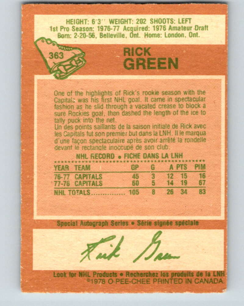 1978-79 O-Pee-Chee #363 Rick Green  Washington Capitals  V26046