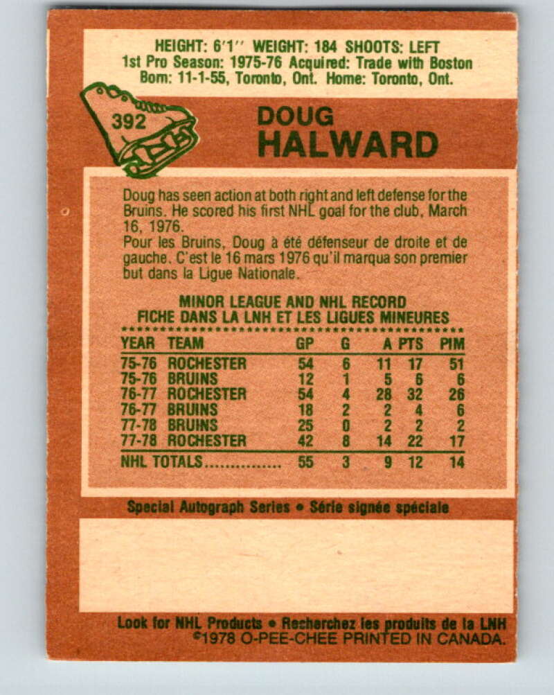 1978-79 O-Pee-Chee #392 Doug Halward  Los Angeles Kings  V26491