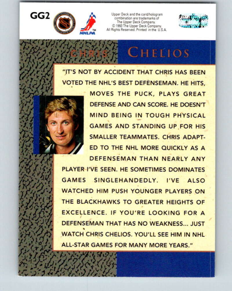 1993-94 Upper Deck Gretzky's Great Ones #GG2 Chris Chelios  V26643