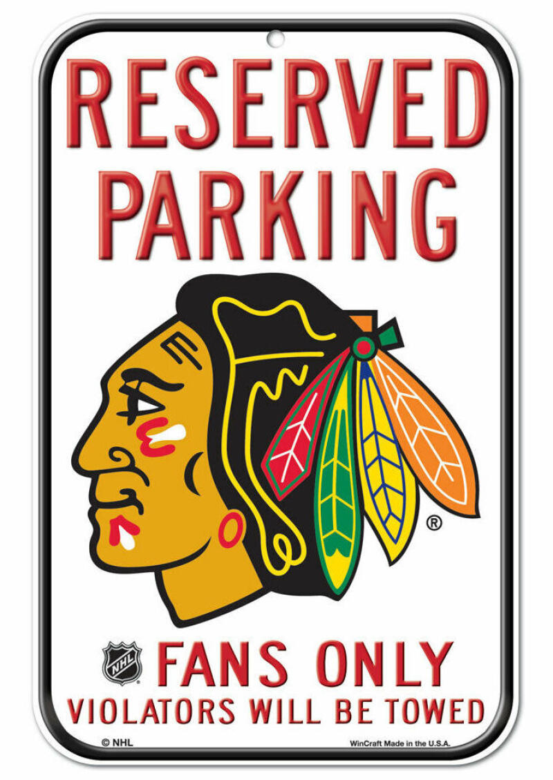 Chicago Blackhawks Wincraft 11"x17" Reserved Parking Fans Only Sign