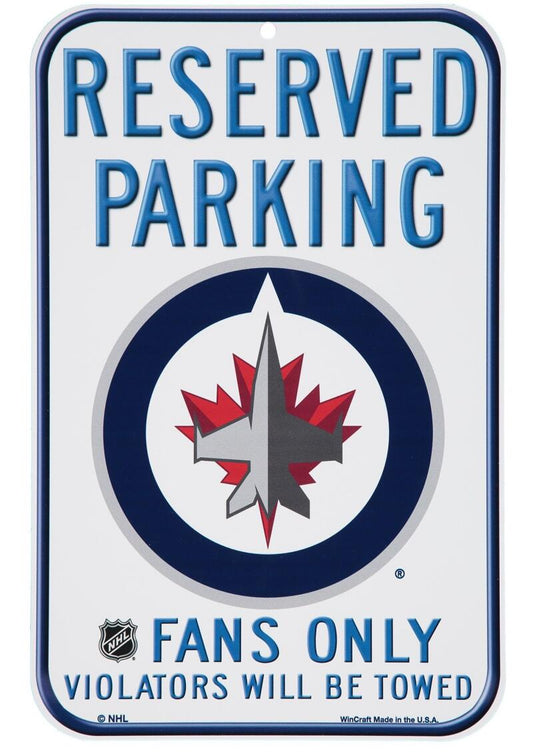 Winnipeg Jets Wincraft 11"x17" Reserved Parking Fans Only Sign