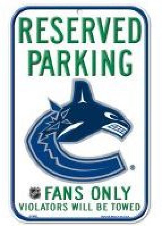 Vancouver Canucks Wincraft 11"x17" Reserved Parking Fans Only Sign