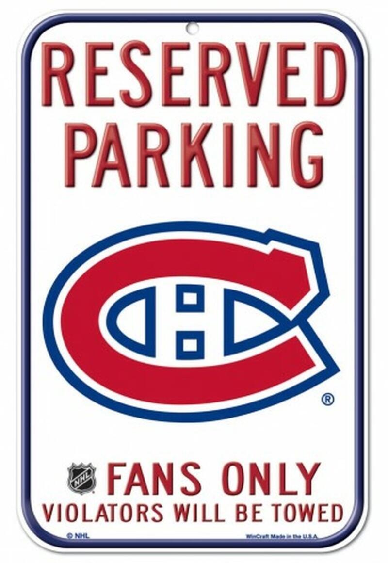 Montreal Canadiens Wincraft 11"x17" Reserved Parking Fans Only Sign