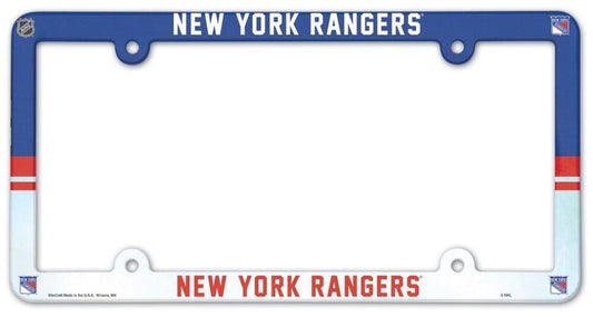 New York Rangers Plastic License Plate Frame - Standard 6"x12"