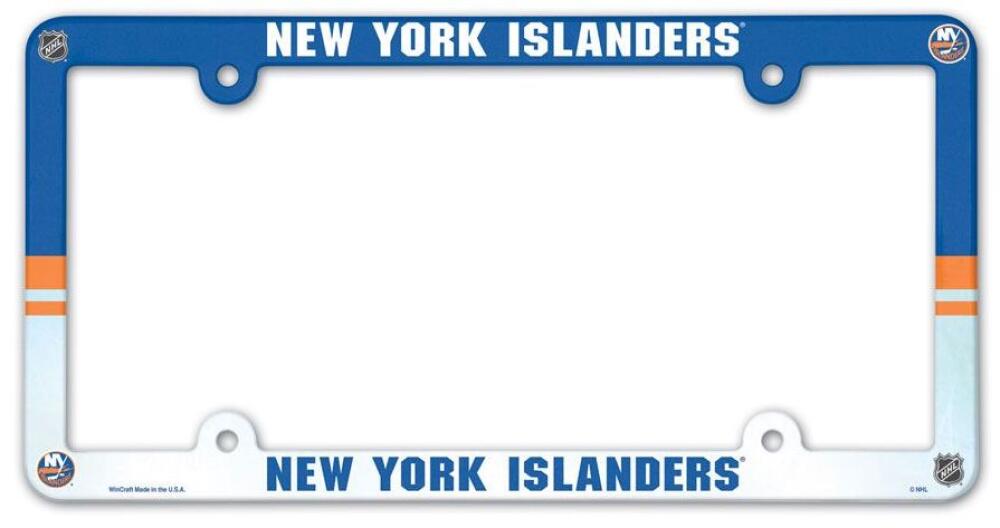 New York Islanders Plastic License Plate Frame - Standard 6"x12"