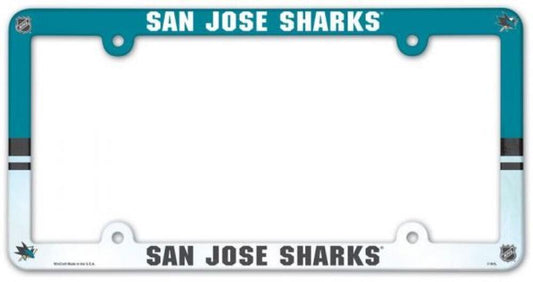 San Jose Sharks Plastic License Plate Frame - Standard 6"x12"