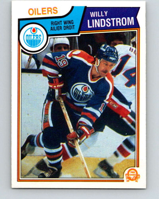 1983-84 O-Pee-Chee #35 Willy Lindstrom  Edmonton Oilers  V26788