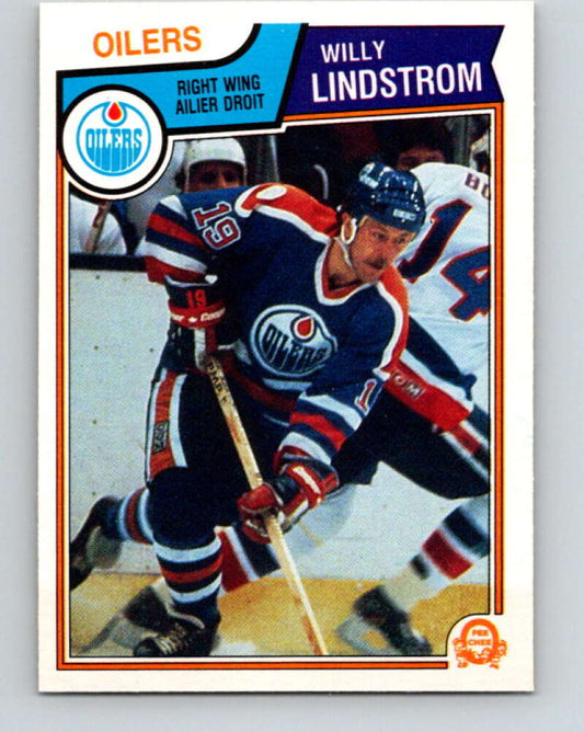1983-84 O-Pee-Chee #35 Willy Lindstrom  Edmonton Oilers  V26791