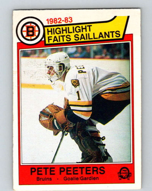 1983-84 O-Pee-Chee #44 Pete Peeters HL  Chicago Blackhawks  V26826