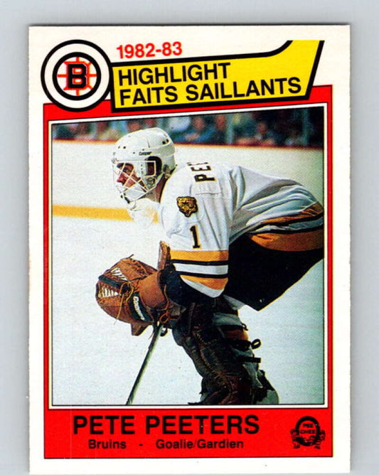 1983-84 O-Pee-Chee #44 Pete Peeters HL  Chicago Blackhawks  V26827