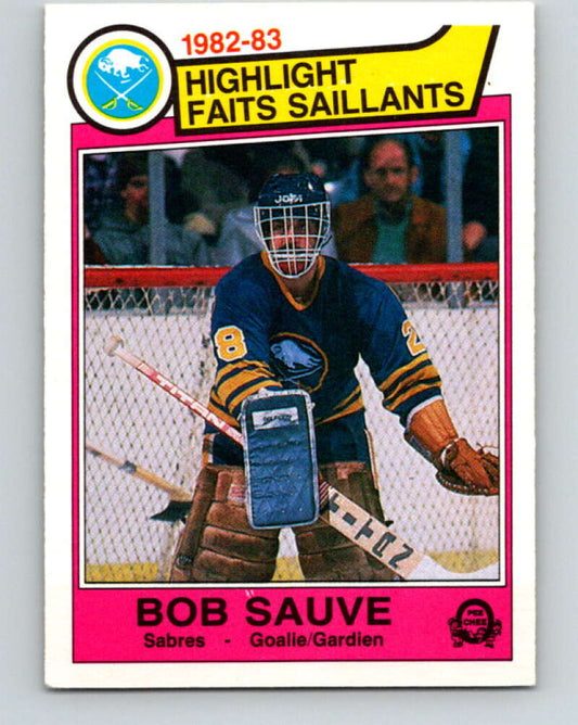 1983-84 O-Pee-Chee #61 Bob Sauve HL  Buffalo Sabres  V26889
