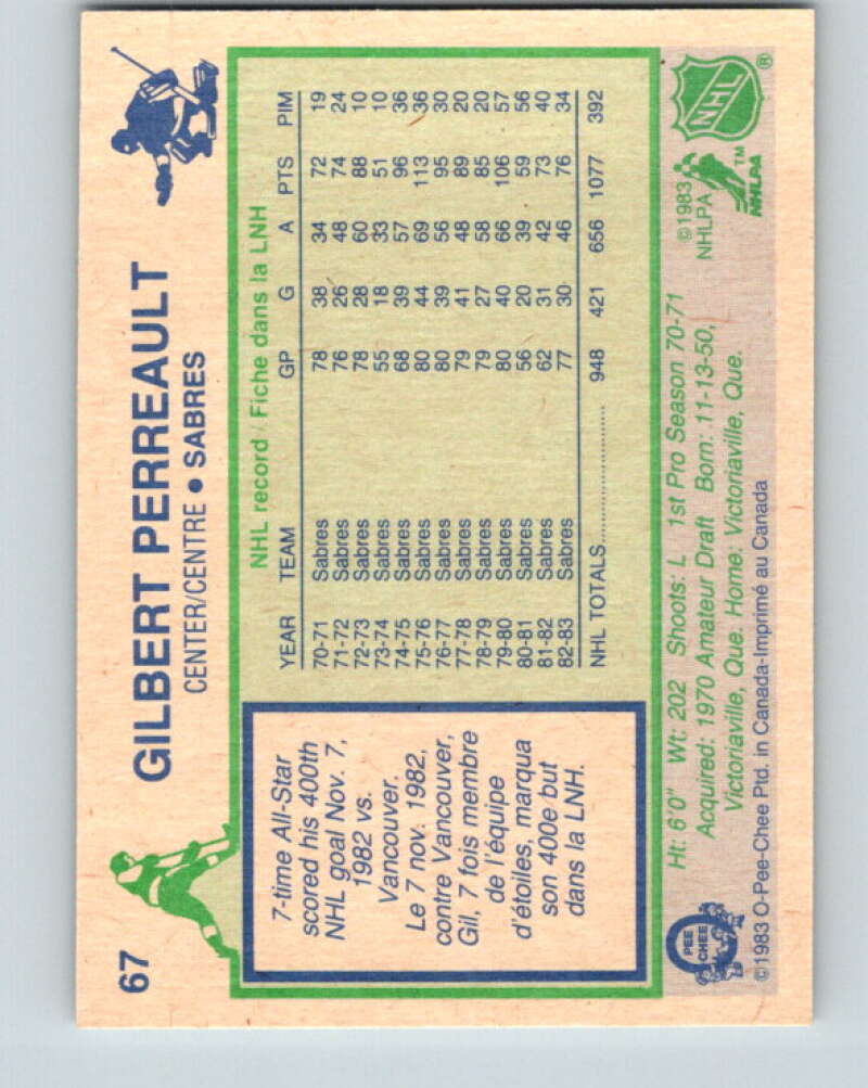 1983-84 O-Pee-Chee #67 Gilbert Perreault  Buffalo Sabres  V26910