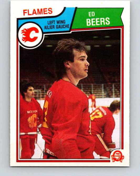 1983-84 O-Pee-Chee #76 Ed Beers  RC Rookie Calgary Flames  V26951