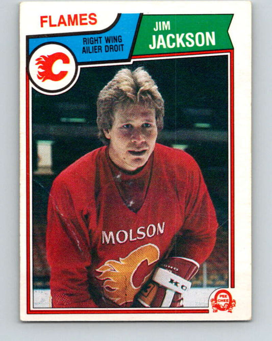 1983-84 O-Pee-Chee #84 Jim Jackson  RC Rookie Calgary Flames  V26976