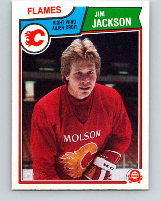 1983-84 O-Pee-Chee #84 Jim Jackson  RC Rookie Calgary Flames  V26980