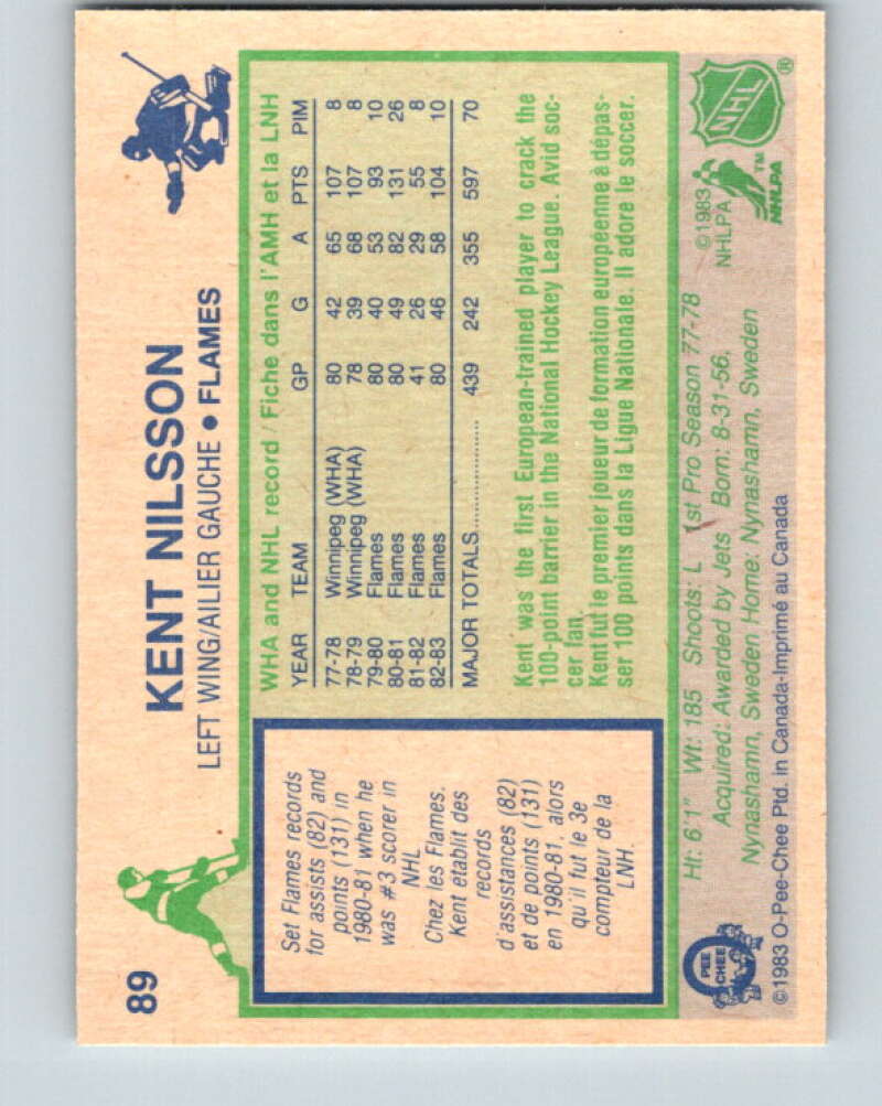 1983-84 O-Pee-Chee #89 Kent Nilsson  Calgary Flames  V26996