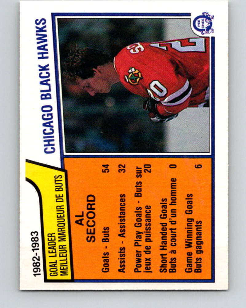 1983-84 O-Pee-Chee #95 Al Secord TL  Chicago Blackhawks  V27009