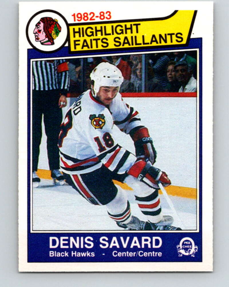 1983-84 O-Pee-Chee #96 Denis Savard HL  Chicago Blackhawks  V27012