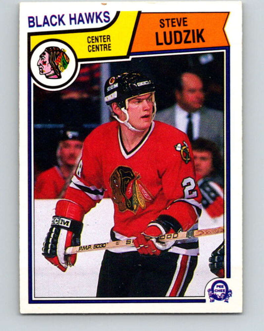 1983-84 O-Pee-Chee #106 Steve Ludzik UER RC Rookie Blackhawks  V27045