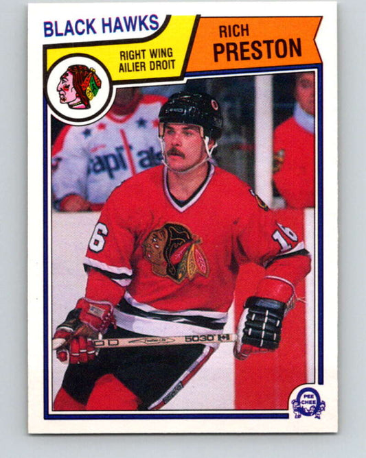 1983-84 O-Pee-Chee #110 Rich Preston  Chicago Blackhawks  V27064