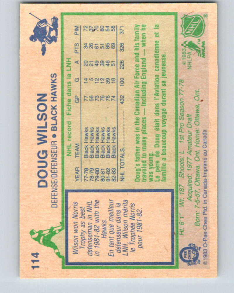 1983-84 O-Pee-Chee #114 Doug Wilson  Chicago Blackhawks  V27078