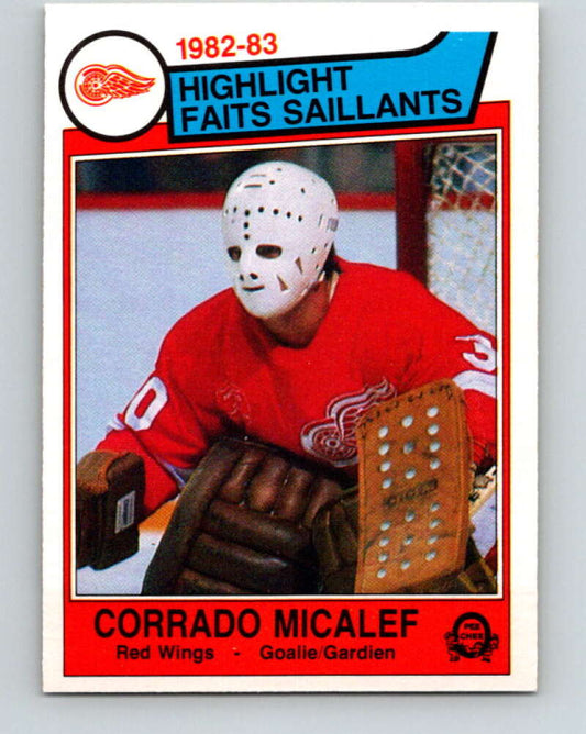 1983-84 O-Pee-Chee #116 Corrado Micalef HL  Detroit Red Wings  V27082