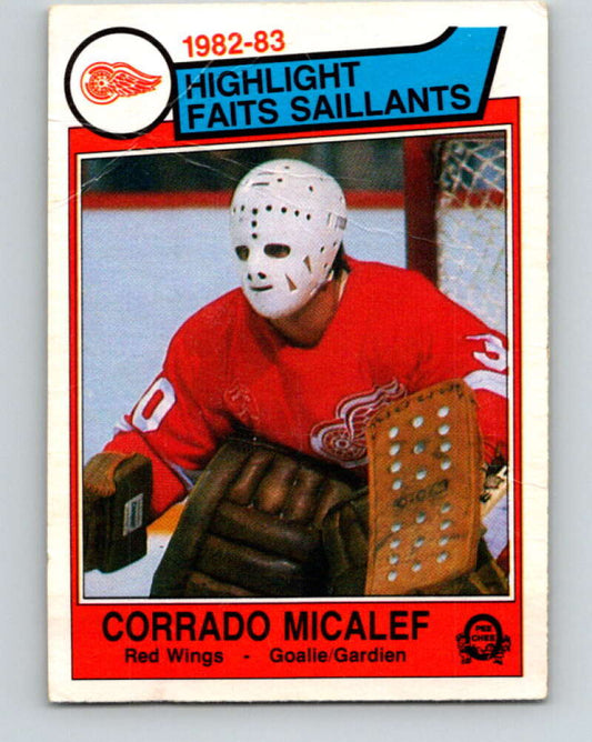 1983-84 O-Pee-Chee #116 Corrado Micalef HL  Detroit Red Wings  V27084