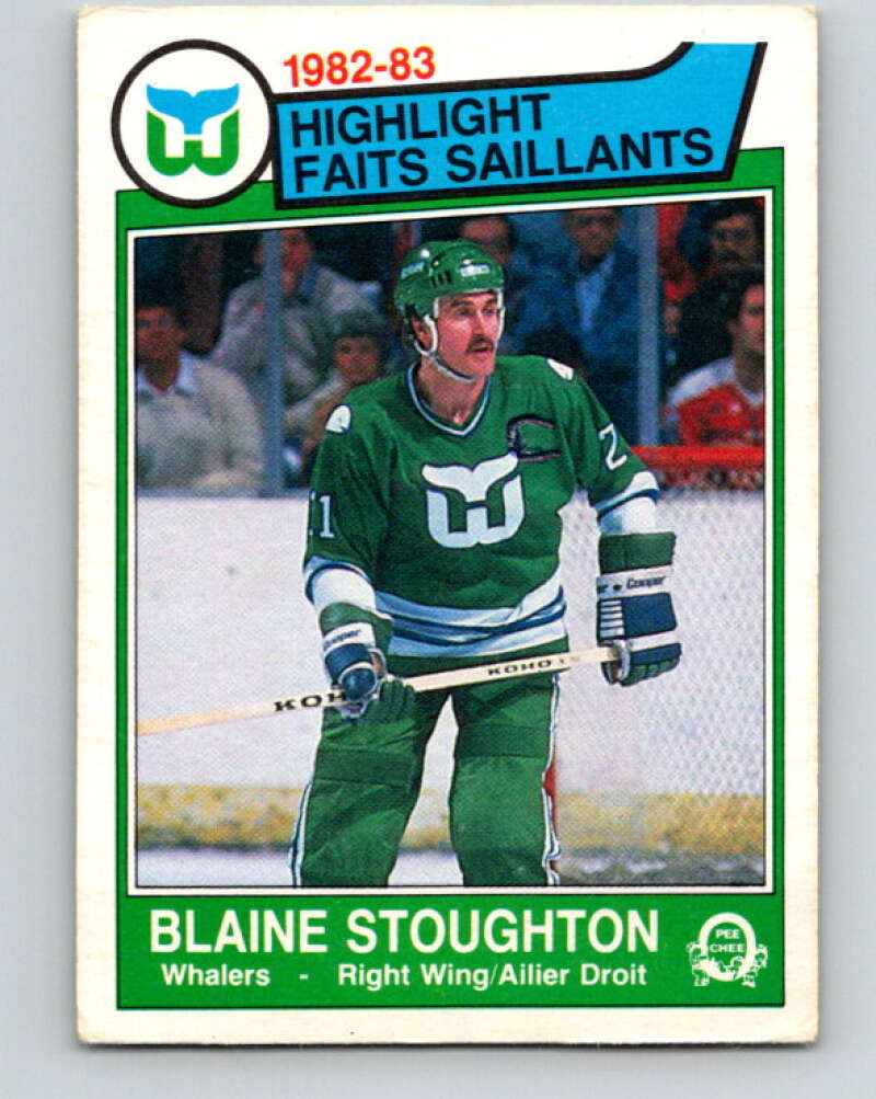 1983-84 O-Pee-Chee #136 Blaine Stoughton HL  Hartford Whalers  V27164