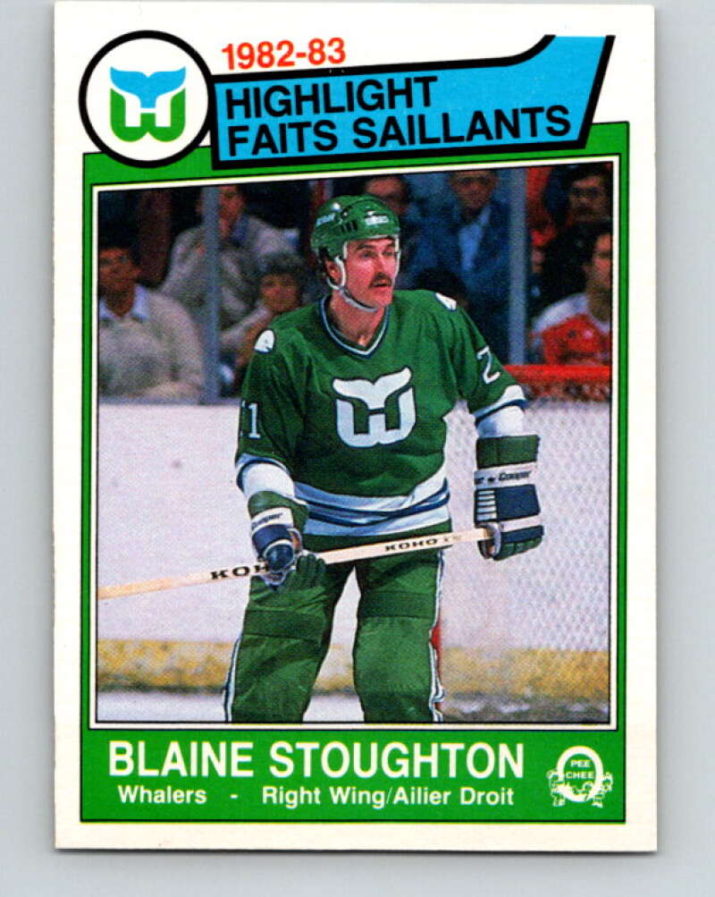 1983-84 O-Pee-Chee #136 Blaine Stoughton HL  Hartford Whalers  V27165