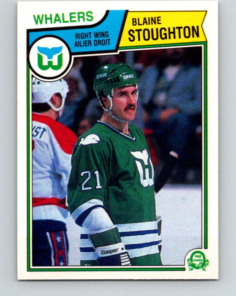 1983-84 O-Pee-Chee #147 Blaine Stoughton  Hartford Whalers  V27204