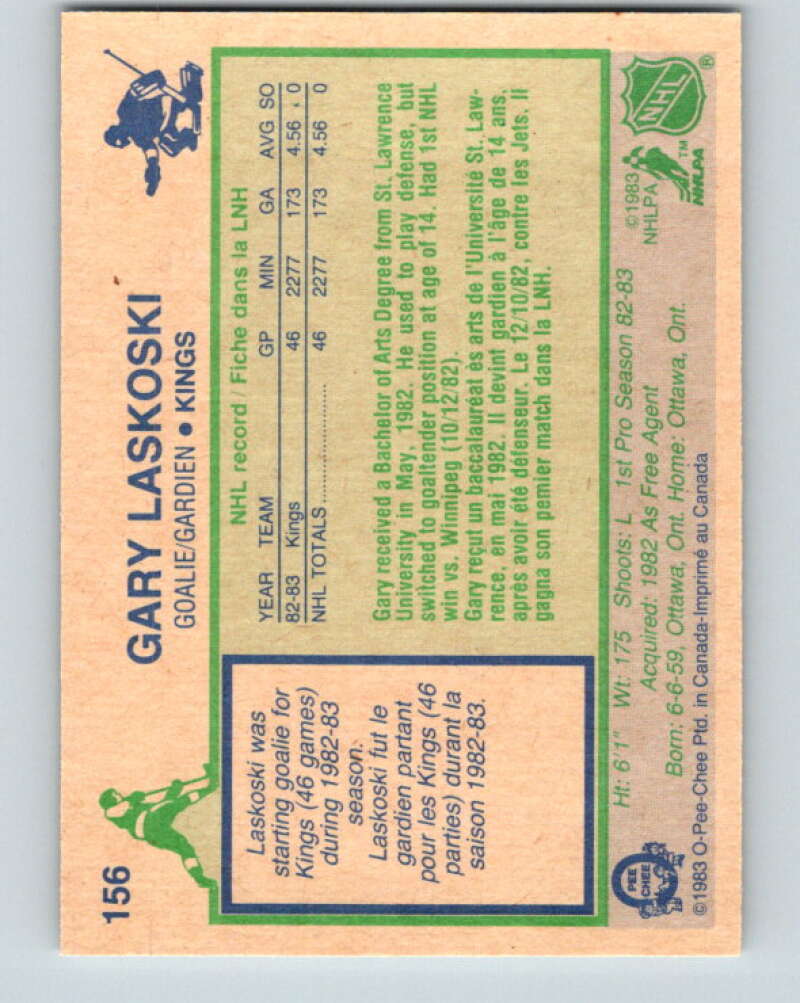 1983-84 O-Pee-Chee #156 Gary Laskoski  RC Rookie Kings  V27241