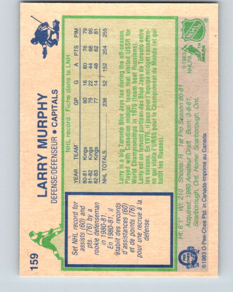 1983-84 O-Pee-Chee #159 Larry Murphy  Washington Capitals  V25923