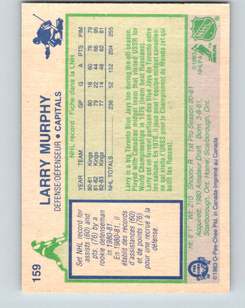 1983-84 O-Pee-Chee #159 Larry Murphy  Washington Capitals  V25926