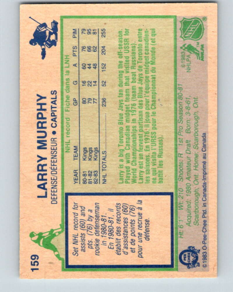 1983-84 O-Pee-Chee #159 Larry Murphy  Washington Capitals  V25927