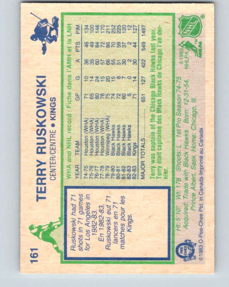 1983-84 O-Pee-Chee #161 Terry Ruskowski  Los Angeles Kings  V25930