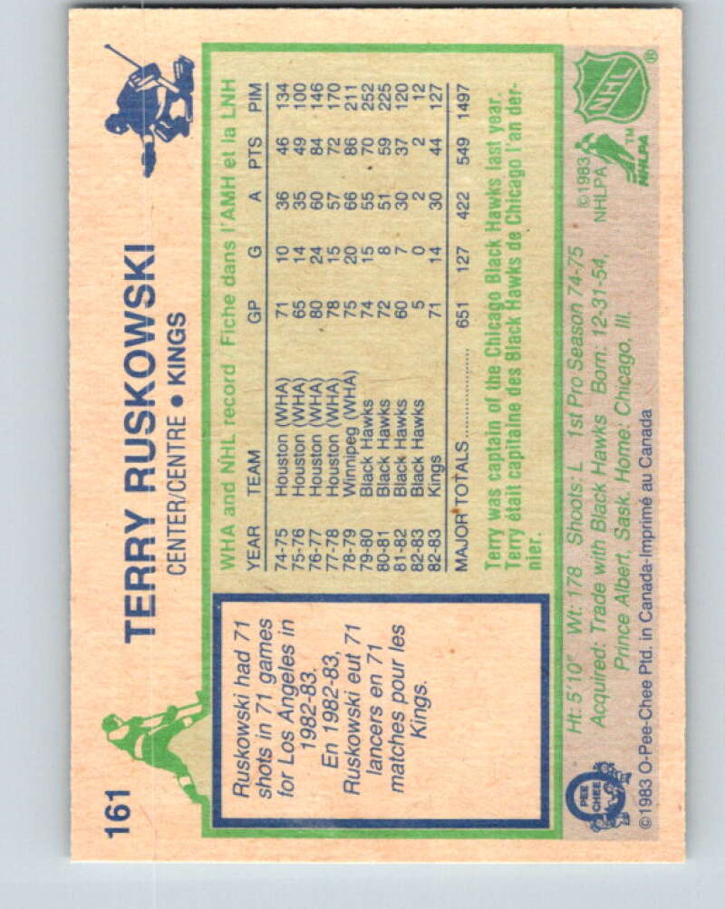 1983-84 O-Pee-Chee #161 Terry Ruskowski  Los Angeles Kings  V25932