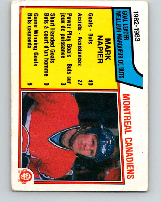 1983-84 O-Pee-Chee #182 Mark Napier TL  Montreal Canadiens  V27324