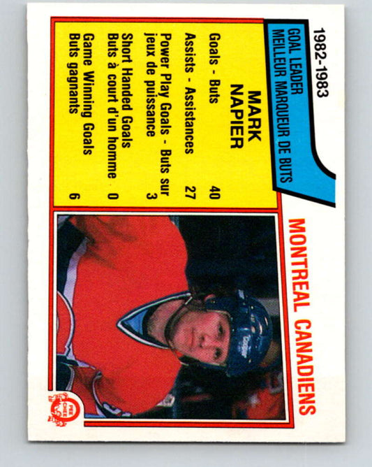 1983-84 O-Pee-Chee #182 Mark Napier TL  Montreal Canadiens  V27325
