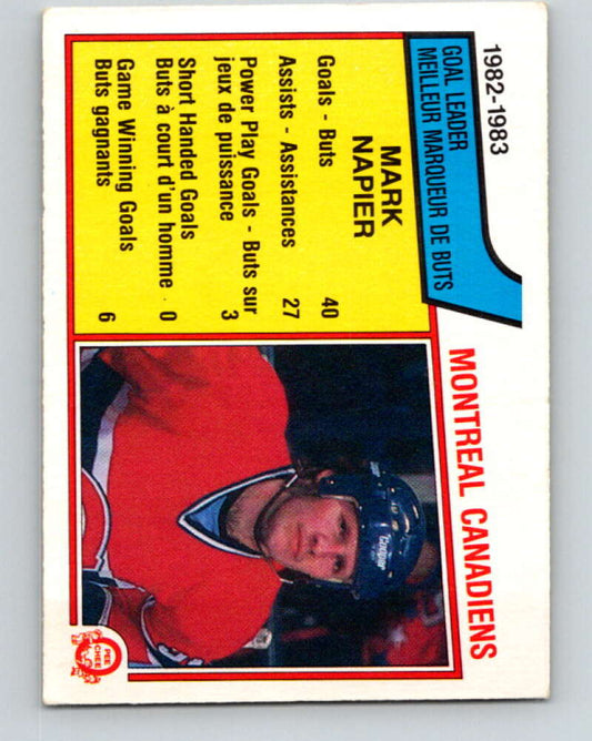 1983-84 O-Pee-Chee #182 Mark Napier TL  Montreal Canadiens  V27326