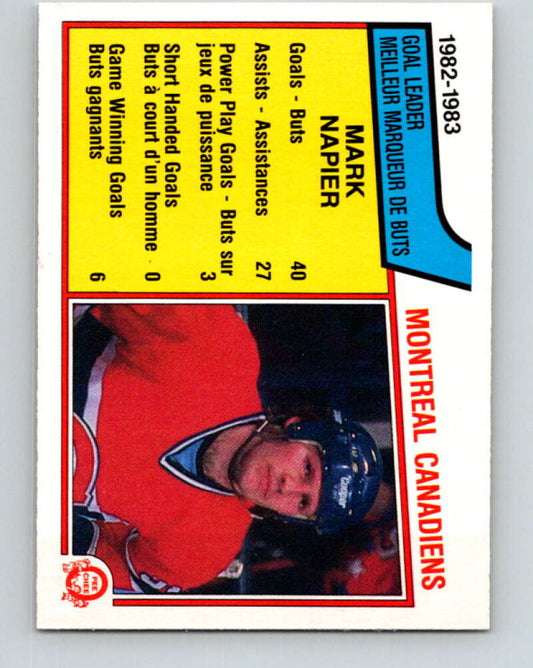 1983-84 O-Pee-Chee #182 Mark Napier TL  Montreal Canadiens  V27327