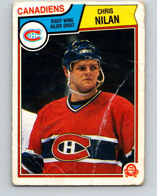 1983-84 O-Pee-Chee #194 Chris Nilan  RC Rookie Montreal Canadiens  V27357